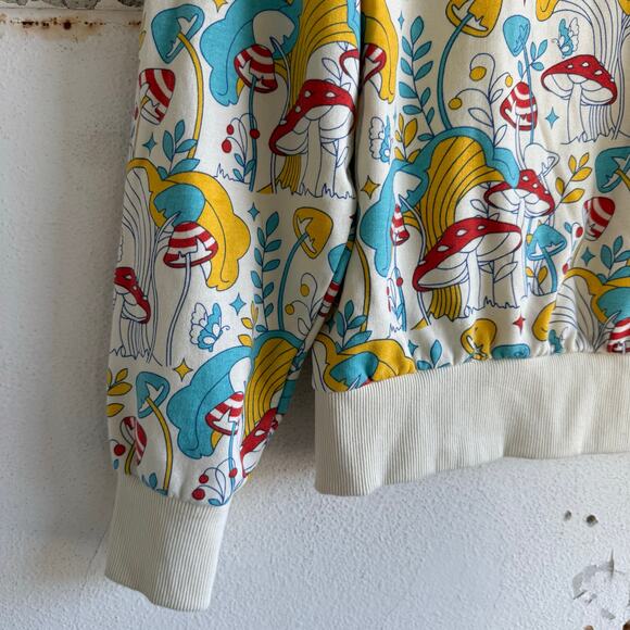 Mushroom Sweatshirt Delusions of Grandeur Womens L Whimsical Naturecore Pullover - Picture 2 of 7
